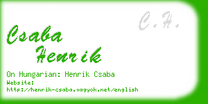 csaba henrik business card